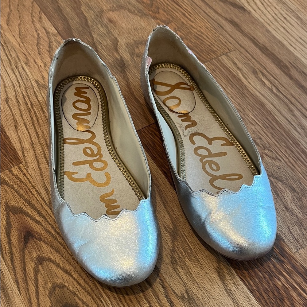 Sam Edelman Metallic Silver Flats